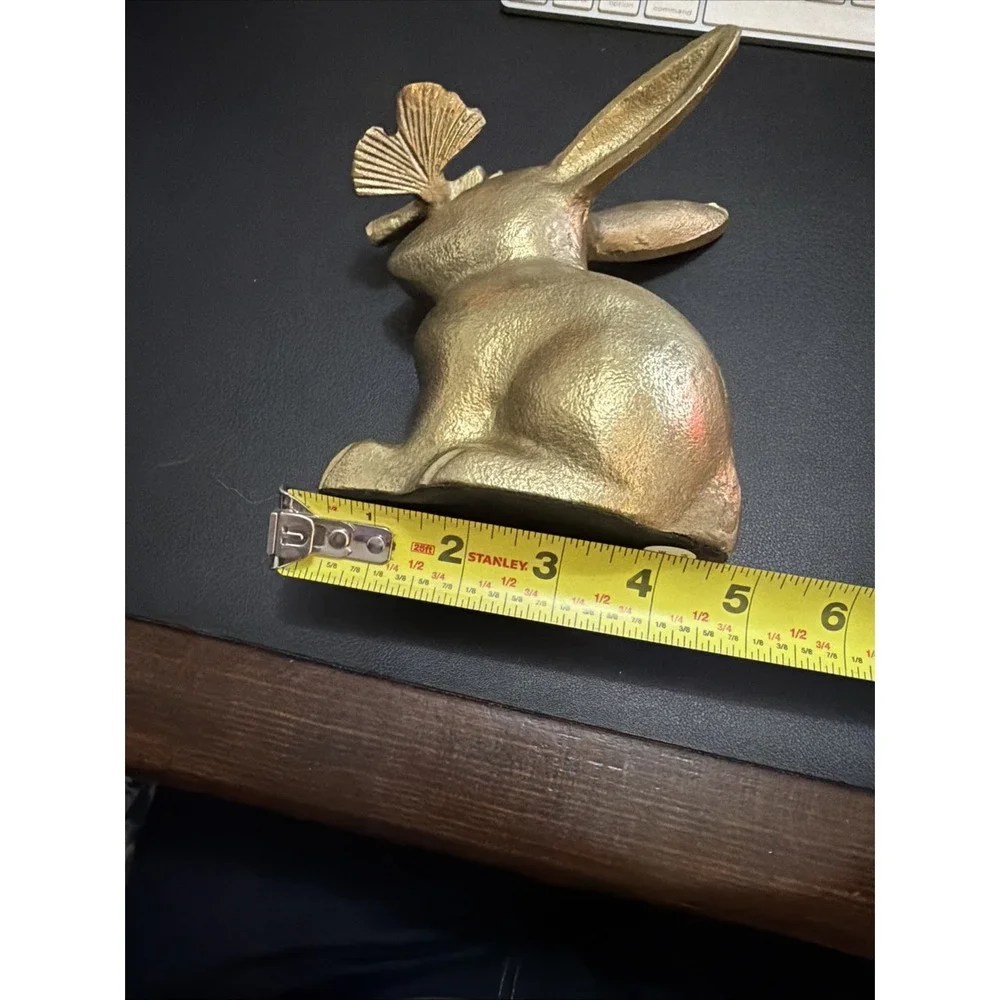 Gold Rabbit With Butterfly Poly resin Brass Look - Picture 8 of 8